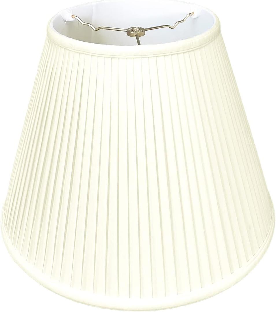 Royal Designs Deep Empire Side Pleat Basic Lamp Shade, Eggshell, 9" x 18" x 14" (BS-728-18EG)