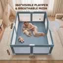 Foldable Baby Playpen - 74"50" Collapsible Playpen for Babies and Toddlers