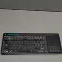 (Dual Mode) Rii RT518S Wireless and Bluetooth 2-LED Color Backlit Multimedia Keyboard with Multi-Touch Big Size Trackpad,Rechargable Keyboard for Android TV Box,PC,Tablets,Smart TV, HTPC, IPTV,Windows