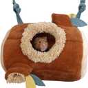 MQ Hamster Hammock Hamster Hanging Bed Hammock Toy Cage Accessories Warm Fleece Nest for Rodents Sugar Glider Guinea Pig (Brown)