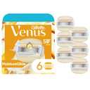 Venus MoistureGlide Women's Razor Blades, With Built-in Shave Gel Bars, 6 Razor Blade Refills