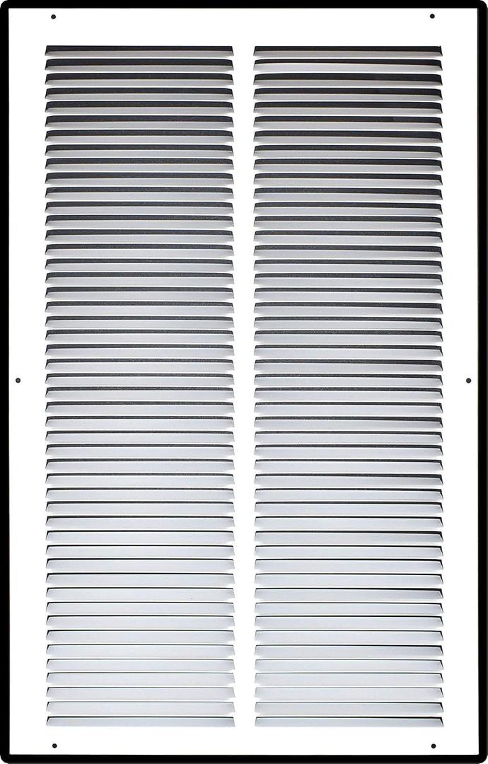 Fits 14x24 Duct Opening Stamped Steel Return Air Grille Vent Cover Grille for Sidewall and Ceiling in White Surface Dimensions: 15.75"W X 25.75"H (14" W x 24" H Duct Opening)