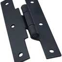 6 x QCAA Black Steel Hinge Offset for Cabinet Door, 3/8", Matte Black, 12 Pack, Made in Taiwan