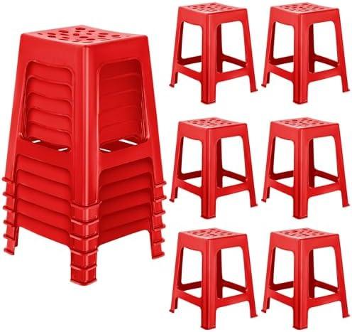 Leinuosen 6 Pcs Plastic Stool for Classroom 18 Inch Stackable School Stools Modern Portable Nesting Chair for Kids Students Classroom School Home Office 