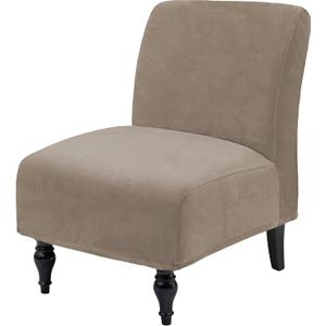 Velvet Armless Accent Chair Covers Luxury Thick Velvet Chair Slipcovers, Removable Furniture Protector for Living Dining Room Hotel, Taupe