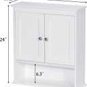 Spirich Bathroom Cabinet Wall Mounted with Doors, Wood Hanging Cabinet with Doors and Shelves Over The Toilet, Bathroom Wall Cabinet White