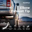 Exhaust Tip, 5 Inch Diesel Exhaust Tip Elbow Tip with a Clamp, 5'' Inlet 6'' Outlet Chrome Exhaust Tip for Pickups, Trucks and Cars