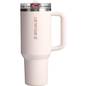 STANLEY Quencher ProTour Flip Straw Tumbler with Leakproof Lid | Built-In Straw & Handle | Cupholder Compatible for Travel | Insulated Stainless Steel Cup | BPA-Free (40 Ounces, Rose Quartz)