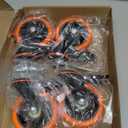 4 inch Stem Caster Wheels 2000lbs, Threaded Stem Casters Set of 4 Heavy Duty,3/8"-16 x 1(Stem Diameter 3/8", Length 1"), Safety Dual Locking Caster, Industrial Castor Wheels for Cart,Furniture