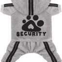 Dog Hoodie Security Clothes 4 Legs Jumpsuit Sweatshirt Hoodies Soft & Warm Dog Outfit Pullover Dog Winter Clothes Sweater for Small Medium Large Dogs Cats (Gray, X-Large) (Grey)