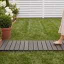 Wooden Garden Pathway Roll Out Walkway, Flexible Outdoor Wood Boardwalk for Lawn Sand Backyard, Non Slip Surface, Portable Garden Path with Rubber Connectors, 11.5FT, Brown