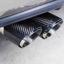 2"Inlet 3"Outlet Car Exhaust Tips Carbon Fiber Tailpipe Exhaust Pipe Tail Throat Tail Pipe Silver Need Height>3.5 Inch Widht>3.5 Inch