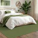 Washable Area Rug 6x9 Non Slip Rubber Backed Rugs for Living Room, Dining Room Rugs Bedroom Rug, Woven Indoor Floor Carpet for Living Room Nursery Office, Olive Green/Earthy Green