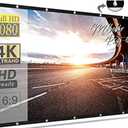 Mdbebbron 120 inch Projector Screen 16:9 Foldable Anti-Crease Portable Projector Movies Screens for Home Theater Outdoor Indoor Support Double Sided Projection