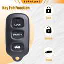 SUPALAND Key Fob Keyless Entry Fits for Toyota Camry 2002-2006 / Matrix Pontiac Vibe 2003-2008 / Sienna 1999-2003 /Solara 02-03 Remote Control Replacement GQ43VT14T 89742-AA030 4 Buttons