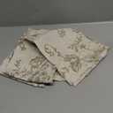 jinchan Floral Linen Tier Curtains Floral Sage on Beige Cafe Curtains 36 Inch Length Kitchen Living Room Bedroom Bathroom Farmhouse Rustic Country Rod Pocket 2 Panels