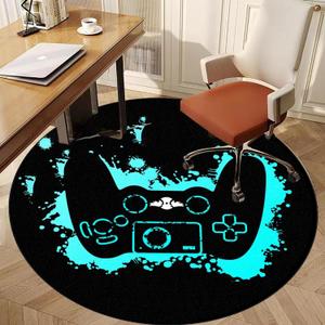 Drum Rug Round Office Chair Mat, Non-Slip Floor Protection, Gaming Floor Mat for Hard Floors, Office Chair Mat for Wood Floors, Tiles-E||80CM