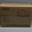 CTIME 3-Tier Medicine Organizer - Portable Medicine Cabinet with Leather Handle, Empty First Aid Kit for Home