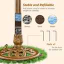 AISITIN 28 Inch Bird Bath with 3.5W Solar Fountain for Outside, Antique Copper Polyresin Pedestal Bird Baths for Outdoor Garden Courtyard Decor, Weather-Resistant Birdbaths with 20" Bowl & 8 Nozzles