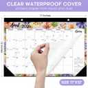 3 x Desk Calendar 2026-2027, 21-Month Calendar Runs Unitl June 2027, Large 17" x 12" Monthly Desktop & Wall Calendar for Home & Office - Botanic Whimsy