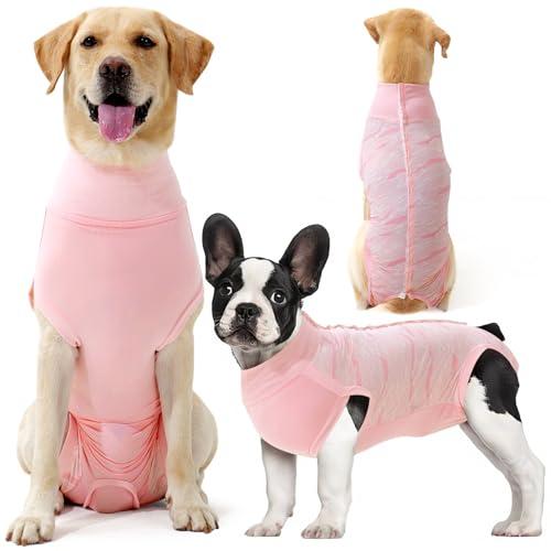 Dotoner Dog Surgery Recovery Suit for Male Female Neuter Anti-Lick Abdominal Wounds Bite Protective Outfit Alternative E-Collar & Cone Breathable Spay for Medium Large Dogs, XS