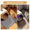 Meiliweser Cat Litter Mat, 24''x20'' Waterproof Silicone Litter Trapping Mat for Litter Box, Soft on Kitty Paws Non-Slip & Easy to Clean (Light Grey)