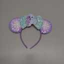 RAZKO Mouse Ears Headband, Elsa Sequin Minnie Ears Headband for Women Girls Hair Accessories, One Size Fits All, 16, Great for Disney Trip, Birthday Party, Halloween, Christmas