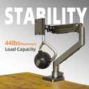 Claiks Single Monitor Mount for Max 49 inch Screens Stand up to Max 44 lbs, Ergonomic Gas Spring Heavy-Duty Adjustable Monitor Arm, with Clamp and Grommet Base, VESA Mounting Holes 75&100mm, Black