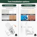 Curtain Rods No Drilling 32 to 58 Inches, USFOOK 5/8 Inch No Drill Curtain Rods for Windows with 3M Adhesive Brackets, Renter Friendly Drapery Pole with White Round Finials