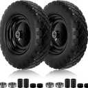 Cenipar 4.80/4.00-8" Flat-Free Tire and Wheel, 16" Solid Wheelbarrow Tires with 5/8" or 3/4" Bearings, 3-7" Centered Hub 4.80/4.00-8 Tire and Wheel for Wheelbarrow Garden Trolley and Wagons(Black)