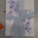 Fullhawl 50 Sets Wedding Invitations Wraps Set Pre Folded Vellum Jackets for 5 x 7 Invitations Dried Flowers Wax Seal Stickers Chiffon Silk Ribbon for Wedding Birthday Bridal Shower Craft DIY (Blue)