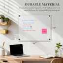 Acrylic Dry Erase Board for Wall, 24 "x 16" Black Non-Magnetic Acrylic Wall Memo Board, Large Clear Family Planner White Board for Home and Office - Blank