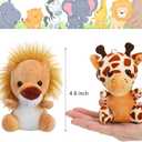 Sumind 12 Pieces Small Stuffed Animals Bulk Gifts Mini Stuffed Forest Jungle Animal Plush Toys 4.8 Inch Cute Elephant Lion Giraffe Tiger for Claw Machine Baby Shower Decorations(Sitting)