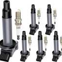 ECCPP UF267 6 ignition coils with 6 iridium Spark Plugs for Toyota for Lexus Avalon Camry Highlander Sienna ES300 RX300 V6 1 for MZFE Engine 88921393 UF-267 90080-19016