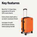 Amazon Basics 21" Hardside Carry-On Luggage with Spinner Wheels, Expandable for Up to 25% More Space, Scratch-Resistant Hardshell Suitcase, Telescoping Handle, Orange