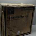 Medline Basic Steel Transport Chair - Full-Length Arms, Swing-Away Footrests, 12" Wheels - Gray/Burgundy - Durable & Convenient Mobility Aid (Red)