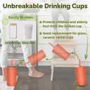 Homestockplus Reusable Wheat Straw Cups with Lids and Silicone Straws, 10 Oz Chip Resistant E-Co Friendly Small Water Cups for Milk, Drinks, Smoothies - 4 Colors