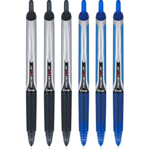 PILOT Precise V5 RT Retractable Rolling Ball Pens, Extra Fine Point, 3 Black & 3 Blue, 6 Pens, Pack Of 1