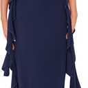 PRETTYGARDEN Women's 2026 Summer Wedding Guest Dress Sleeveless Ruffle Formal Cocktail Party Maxi Bodycon Dresses (Medium, Navy)