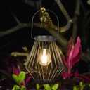 Solar Hanging Lantern Outdoor Waterproof, Metal Decorative Light with LED Bulb, Solar Powered Tabletop & Balcony Lighting Garden Decor for Yard, Patio & Porch, Gift for Mom & Grandma