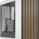 Fractal Design North Chalk White Tempered Glass Clear - Genuine Oak Wood Front - Glass Side Panel - Two 140mm Aspect PWM Fans Included - Type C USB - ATX Airflow Mid Tower PC Gaming Case