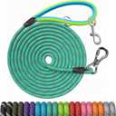 Long Dog Leash for Dog Training 15FT Reflective Leash with 2 Hooks, Heavy Duty Dog Lead for Large Medium Small Dogs Outside Walking Camping Yard,Teal 15FT