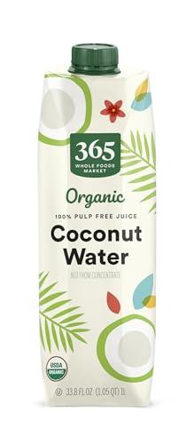 365 by Whole Foods Market, Organic Coconut Water, 100% Pulp-Free Juice, 33.8 Fl Oz Best By: March 17, 2025