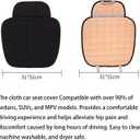 Suninbox Linen Seat Cover for Car,Bottom Seat Covers for Trucks,Car Seat Pad,Seat Cushion Breathable Ventilated Front Seat Only[Black]
