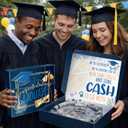 6 x XiaosRen Graduation Pizza Money Box for Cash Gift Money Holder Funny Pizza Gift Boxes for Surprise Holder Graduation Season Grad Party Supplies (Cash Not Include)(Blue)