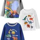Toddler Boy Long Sleeve Shirts Kids Cotton Fall Top Crewneck Clothes 2-7 Years