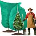 RooTrimmer Plant Covers Freeze Protection 2-Pack, 47.3" x 70.9" Frost Covers with Zipper Drawstring, Outdoor Winter Frost Cold Weather Shrubs Trees Jacket Covers Green