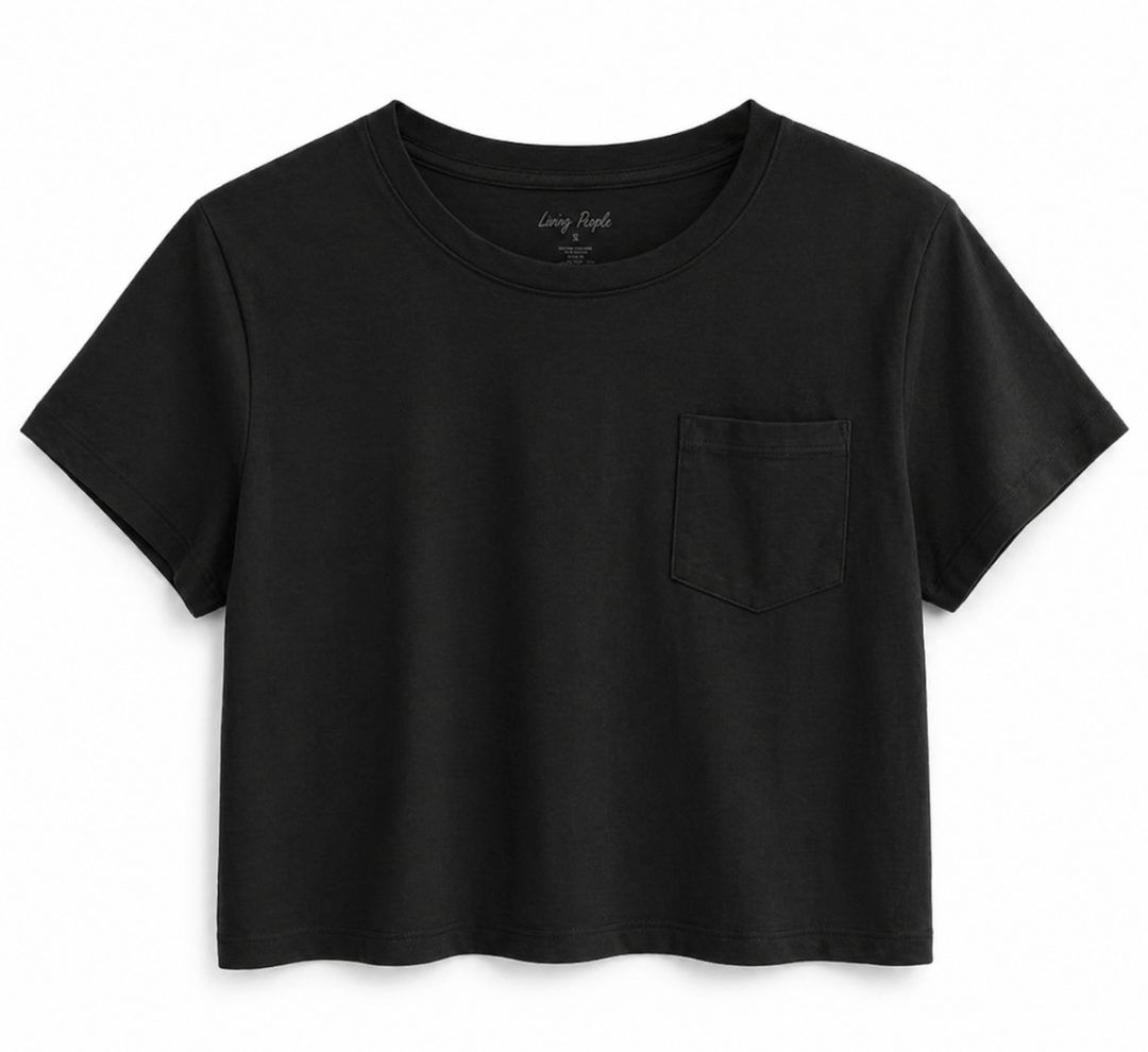 Milumia Women's  Crop Tops Going Out Tee Shirt (Large, Black)