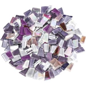 Purple Mixed Irregular Mosaic Glass Mosaic Tiles Pieces, 300 Grams Mosaic DIY Set Adult Mosaic Set, Mosaic Crafts Mosaic Making Supplies