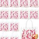 Sweetude 24 Pcs Cheer Clear Treat Bags with Handles for Cheer Team Cheerleader Gift Bag Bulk Cheerleader Party Supplies